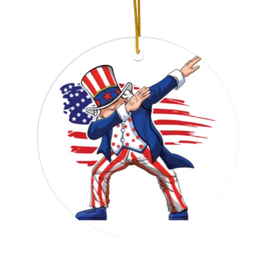 Dab Uncle America American Flag 4th Of July Ceramic Ornaments