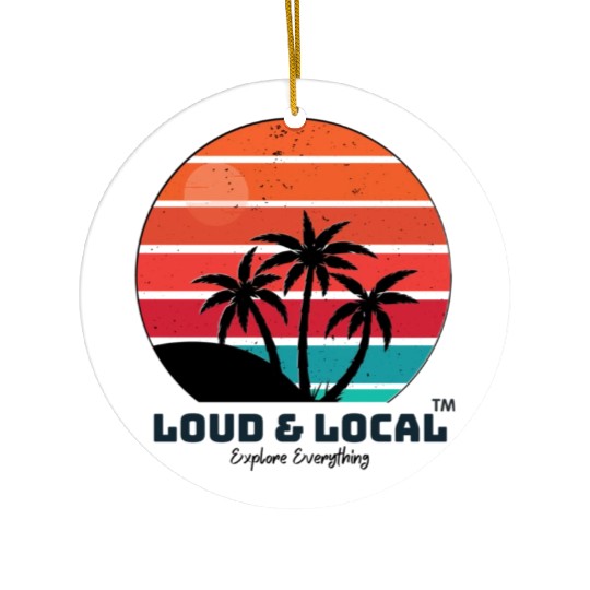 Loud & Local Sunset Beach Summer Designs Ceramic Ornaments