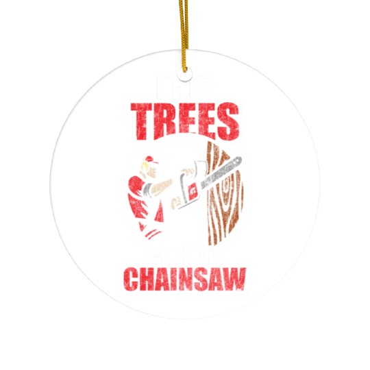 Wood Forestry Chainsaw Saw Ceramic Ornaments