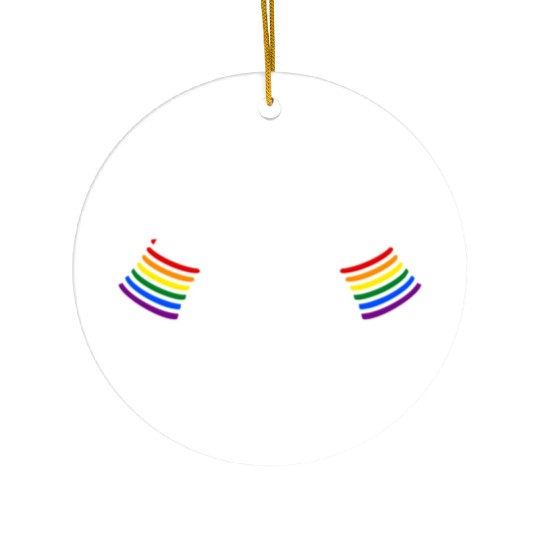 LGBT pride rainbow heart Ceramic Ornaments