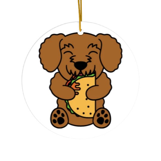 Goldendoodle Taco Lover Ceramic Ornaments