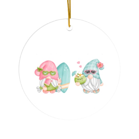 Relaxing Gnomes Surfing Vacation Gnome Lover Ceramic Ornaments