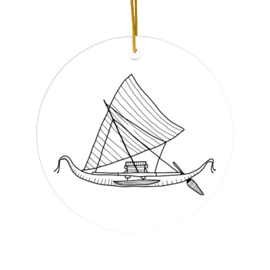 sailing canoe Ceramic Ornaments