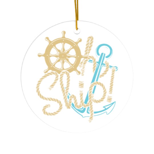 Ship sailing sailboat motor boat Ceramic Ornaments