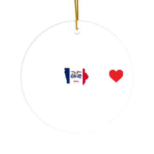 Iowa Heartbeat Gift Ceramic Ornaments