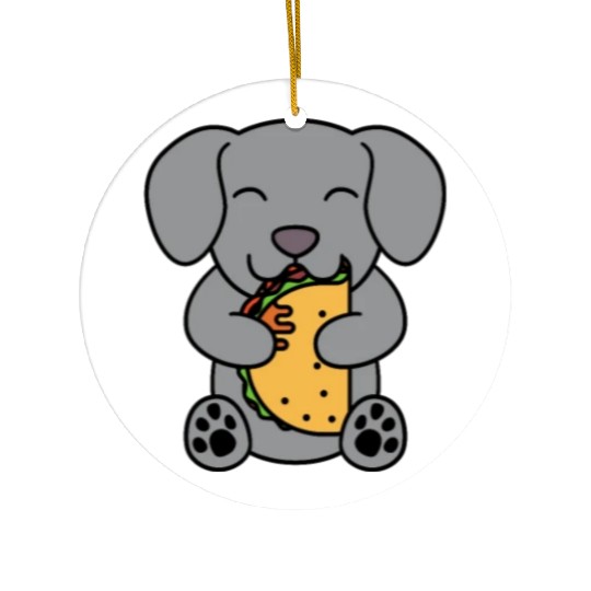 Weimaraner Taco Lover Ceramic Ornaments