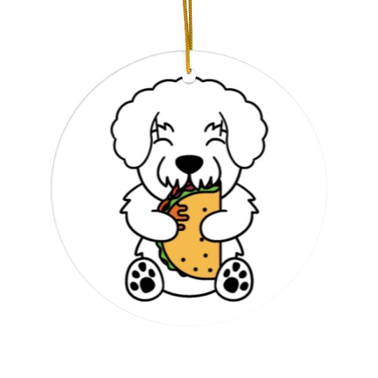 Bichon Frise Taco Lover Ceramic Ornaments