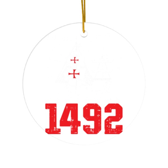 Anti Columbus Day Ceramic Ornaments