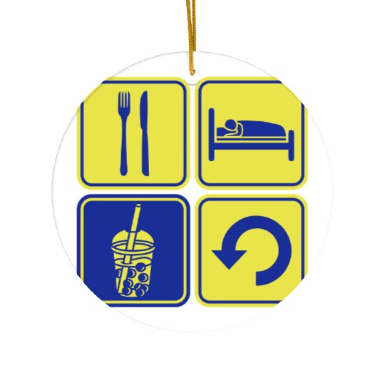 Repeat Boba Tea daily Ceramic Ornaments