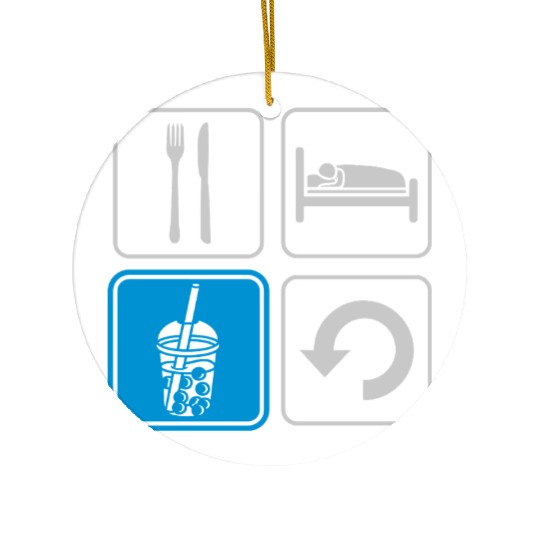 Boba Tea Repeat daily Ceramic Ornaments