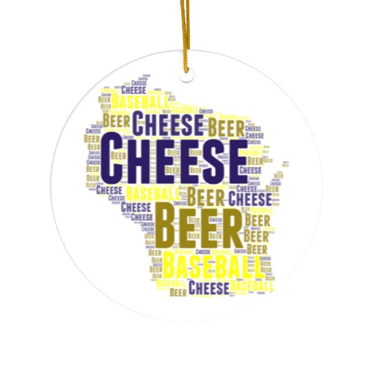 Cheese, Beer, and Baseball Wisconsin Ceramic Ornaments