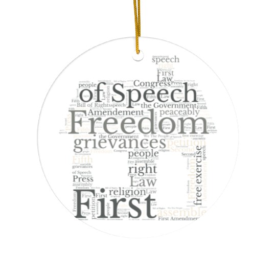 Freedom Of Speech - Wordcloud Ceramic Ornaments