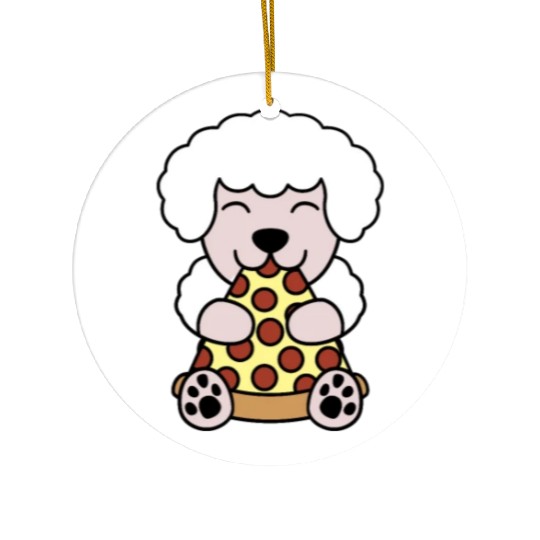Poodle Pizza Lover Ceramic Ornaments