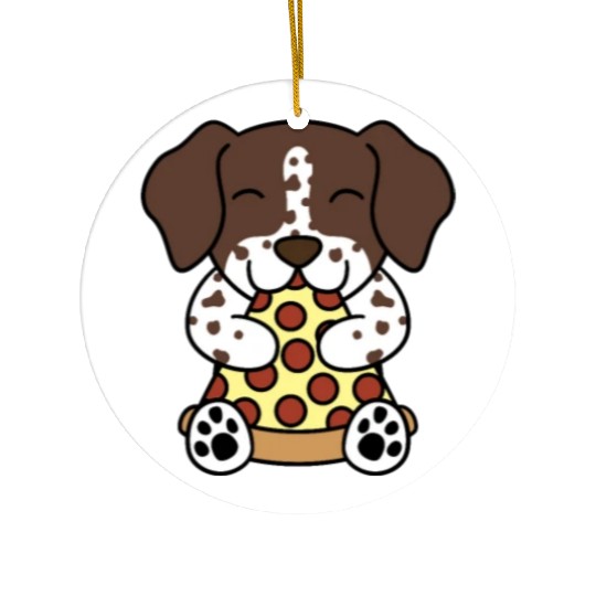 German Shorthaired Pointer Pizza Lover Ceramic Ornaments