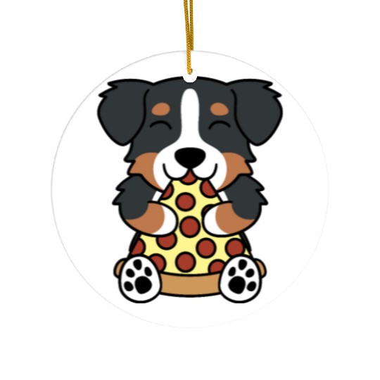 Bernese Mountain Dog Pizza Lover Ceramic Ornaments