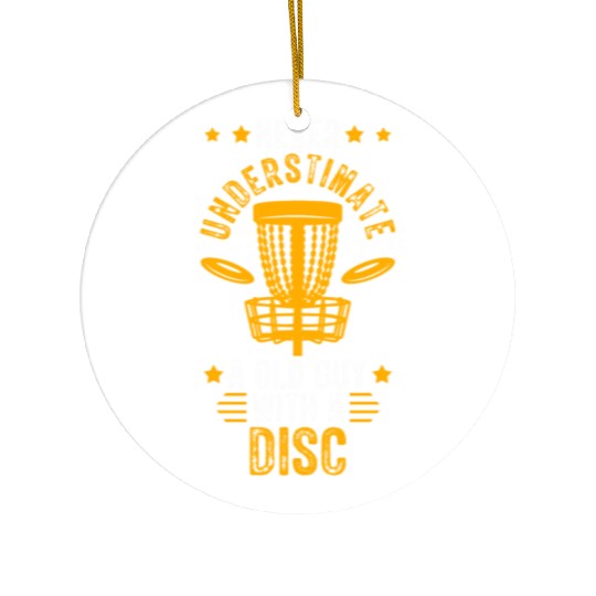 Old Guy Disc Golf Vintage Ultimate Frisbee Ceramic Ornaments