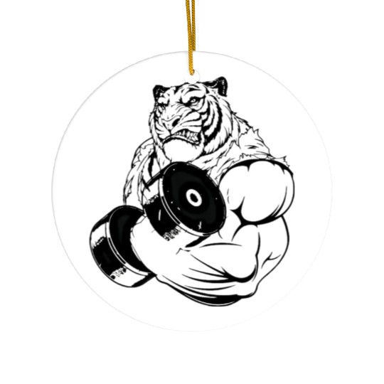 Gym ripped tiger Ceramic Ornaments