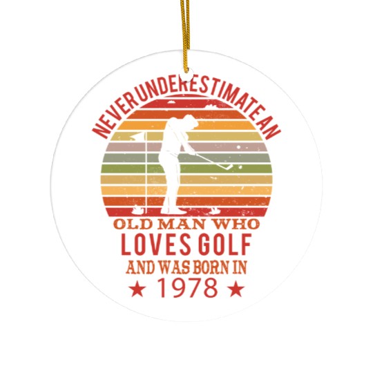 Golfing Golfplayers Vintage 1978 Birthday Ceramic Ornaments