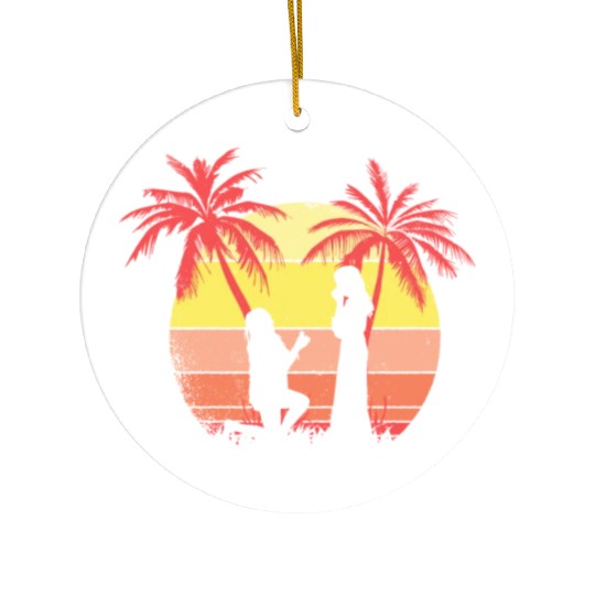 Lesbian Couple Romantic Marriage Propose Summer Ceramic Ornaments