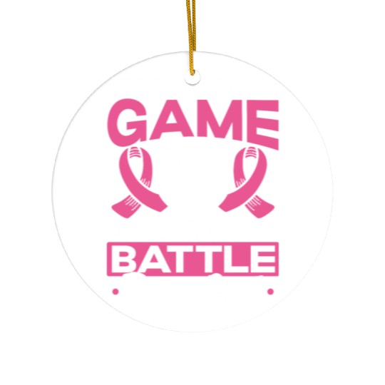 For Us It's A Game For Them It's A Battle Pink Out Ceramic Ornaments