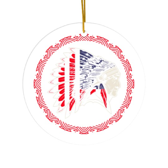 Native American Chief US Flag Indian Ceramic Ornaments