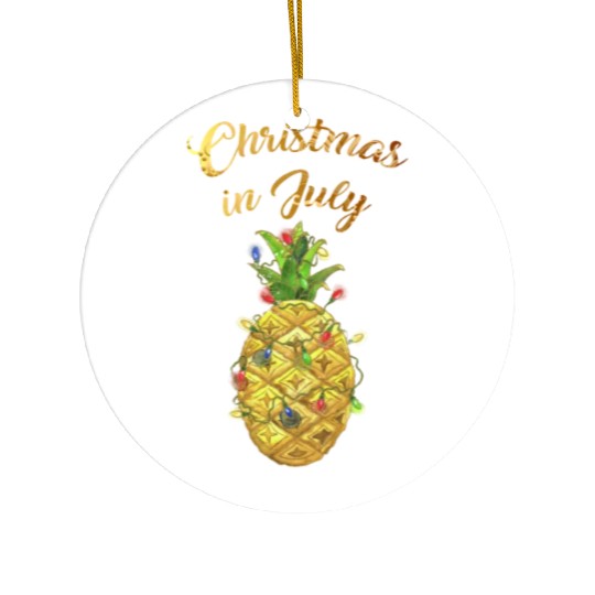 Christmas In July Pineapple Xmas Tree Lights Ceramic Ornaments