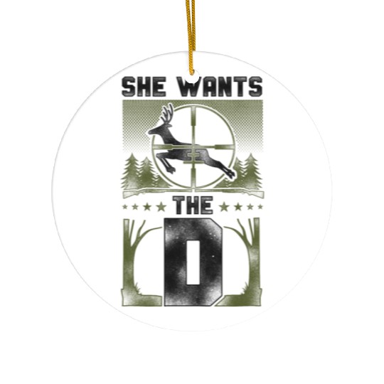 Buck Deer Hunting Hunter Girl Ceramic Ornaments