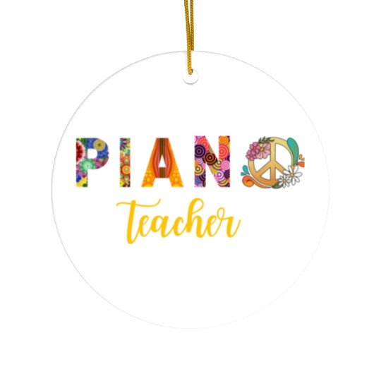Retro Piano Teacher Ceramic Ornaments
