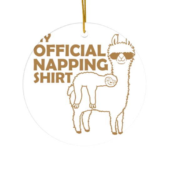 sloth llama napping Ceramic Ornaments