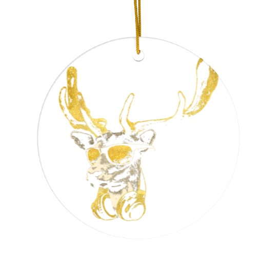 Deer DJ Bling. Cool and Funny Music Animal With Ceramic Ornaments