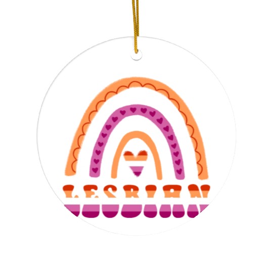 LGBT Pride Month Proud Lesbian Pride Rainbow Ceramic Ornaments