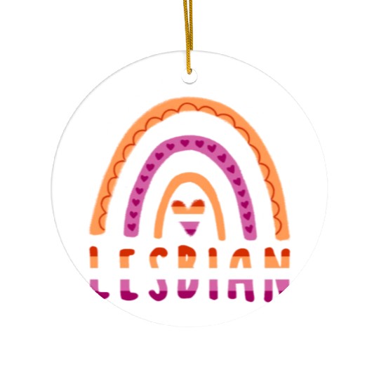 Lesbian Pride Rainbow Ceramic Ornaments