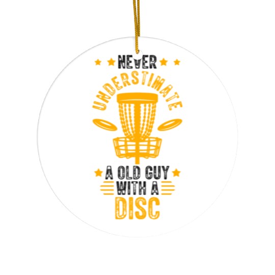 Old Guy Disc Golf Vintage Ultimate Frisbee Ceramic Ornaments
