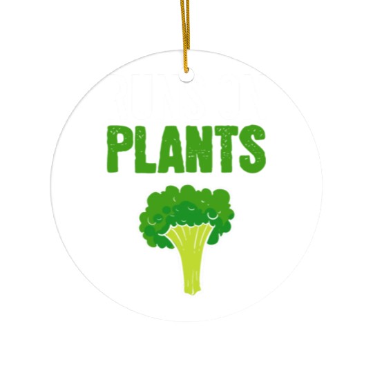 Runs on Plants Vegan Gift Ceramic Ornaments