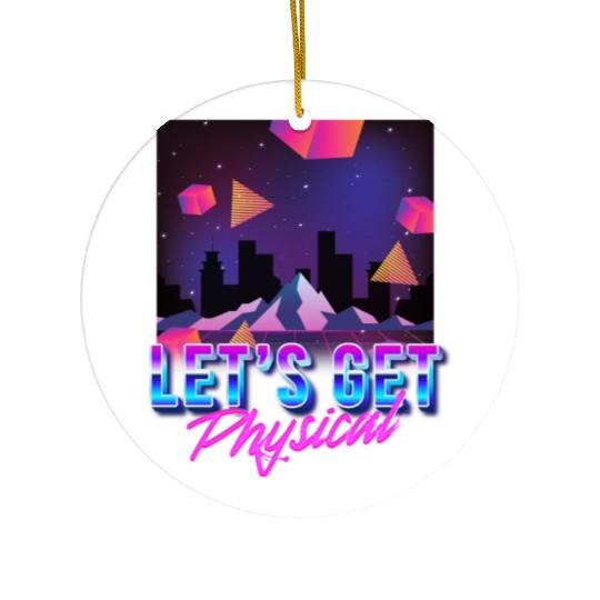 Let's get Physical Vaporwave Aesthetic Ceramic Ornaments