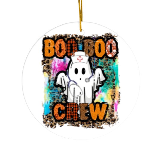 Halloween Boo Boo Crew Tie Dye Ceramic Ornaments