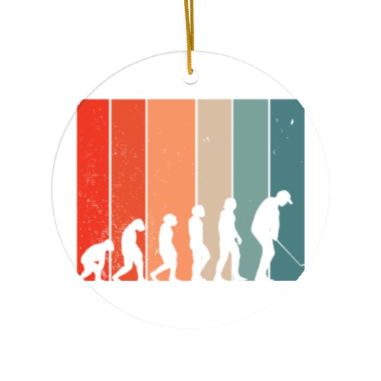 Human Evolution Golf Vintage Golf Player Golfing Ceramic Ornaments