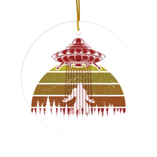 Bigfoot UFO Alien Forest Fantasy Ceramic Ornaments