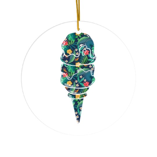 Ice Cream Tropical Floral Flower Ceramic Ornaments