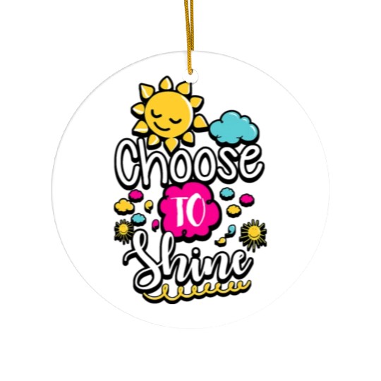 Choose To Shine Teacher Growth Mindset Ceramic Ornaments