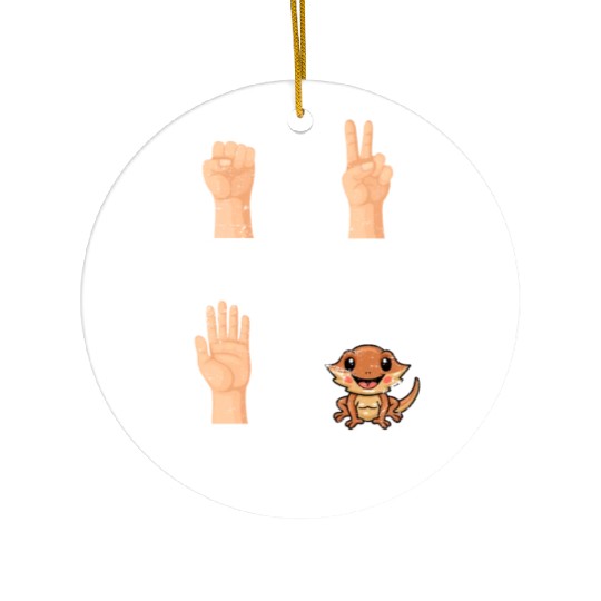 Rock Paper Scissors Nothing Beats Bearded Dragons Ceramic Ornaments