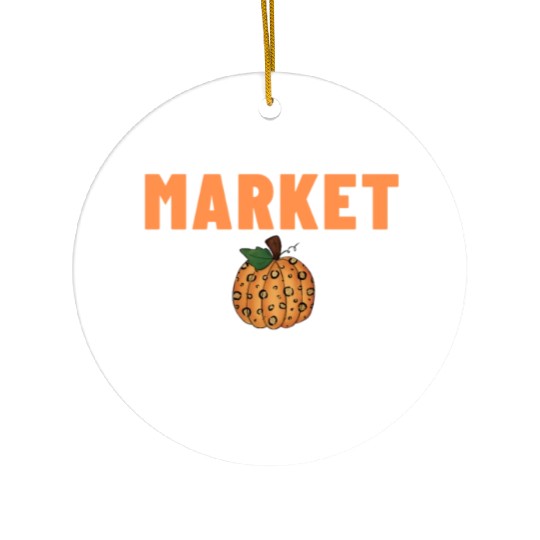 Farmers Market Pumpkin Ceramic Ornaments