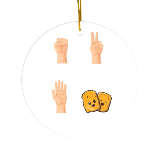 Rock Paper Scissors Nothing Beats Chicken Nuggets Ceramic Ornaments