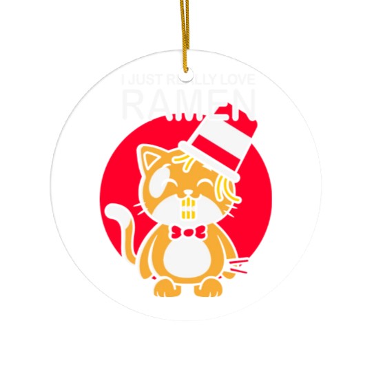 Cat Ramen Lover I Just really love Ramen Ceramic Ornaments