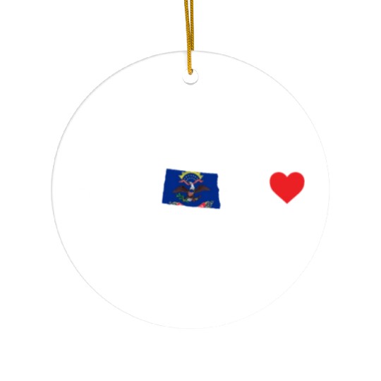 North Dakota Heartbeat Gift Ceramic Ornaments