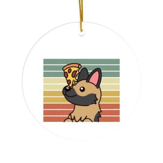 I Like Pizza And My German Shepherd Ceramic Ornaments