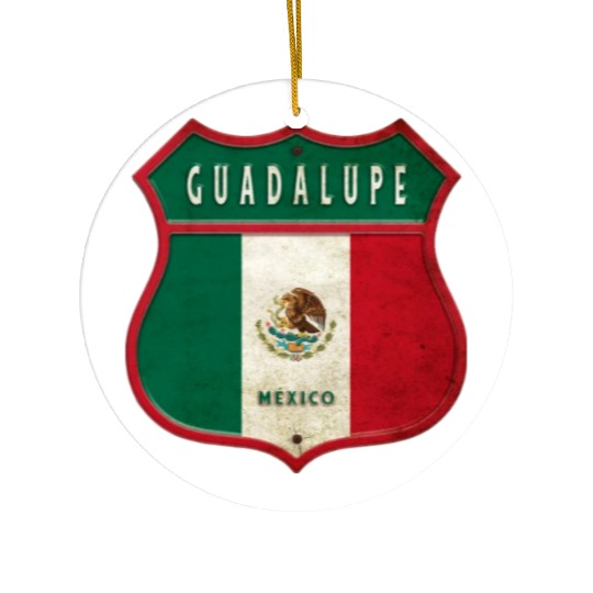 Guadalupe Mexico crest design Ceramic Ornaments