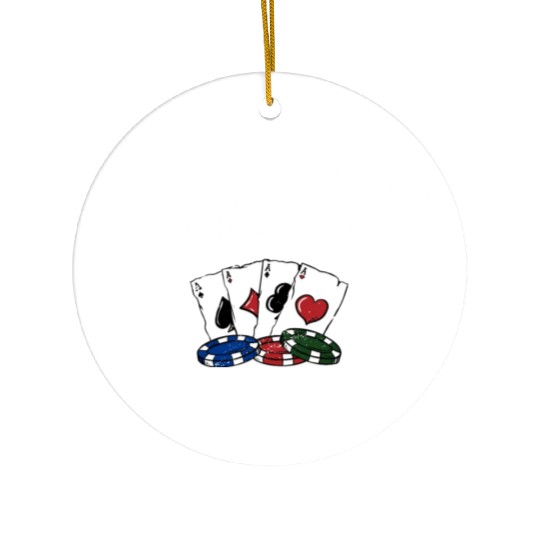 Going Under the Gun Gambler Poker Gambling Poker Ceramic Ornaments