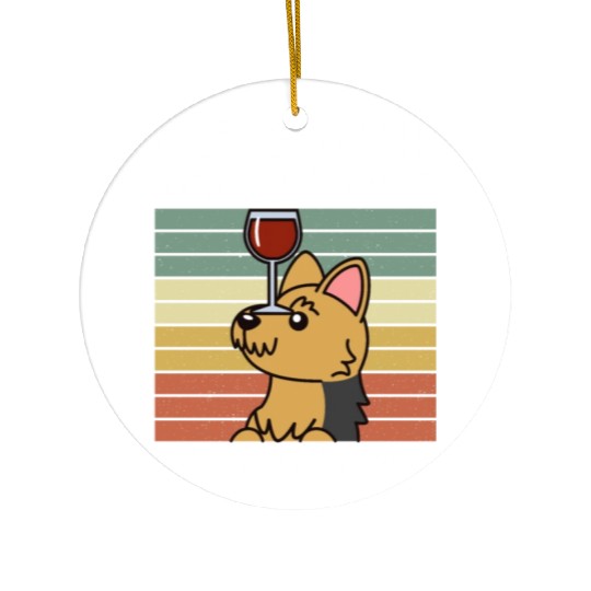I Like Wine And My Yorkshire Terrier Ceramic Ornaments