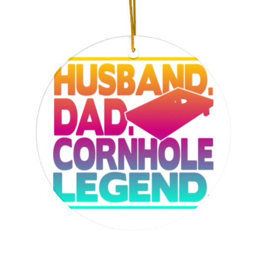 Husband Dad Cornhole Legend Classic Ceramic Ornaments